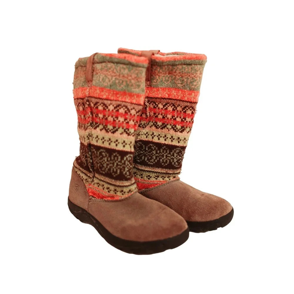 KEEN Women’s knit sweater top suede‎ bottom boots slouchy sz 5
